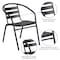 Flash Furniture Lila 23.5'' Black Square Aluminum Indoor-Outdoor Table Set w/2 Black Slat Back Chairs TLH-ALUM-24SQ-017BK2-GG - alternate 6